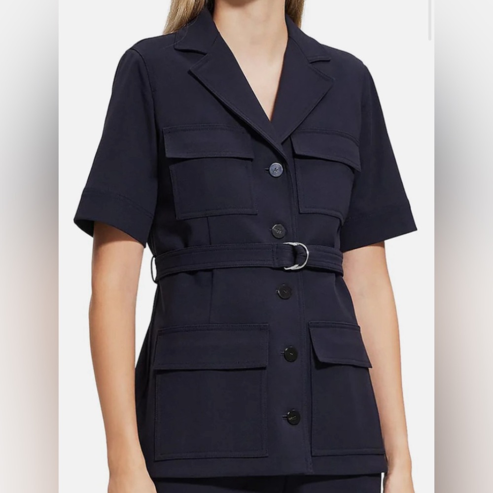 Navy Theory belted safari style jacket